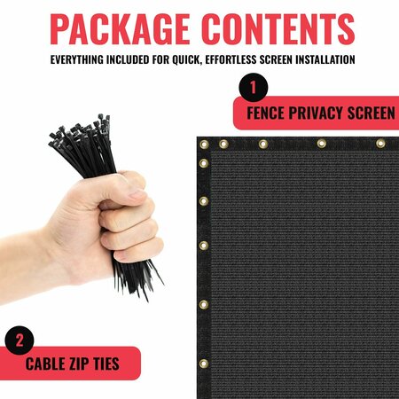 Sealtech Ultra Heavy Duty 200 GSM Privacy Fence Black8X25 NonRecycled Polyethylene Cable Zip Ties ST-206-8X25